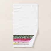 Mooie regenboogforel vliegt met de hengelvisserij bad handdoek (Handdoek)