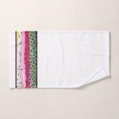 Mooie regenboogforel vliegt met de hengelvisserij bad handdoek (Handdoek)