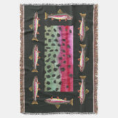 Mooie regenboogforel voor vissers deken (Voorkant Verticaal)