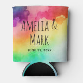 Mooie regenboogkleuren Abstract ontwerp-huwelijk Blikjeskoeler (Voorkant)