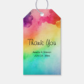 Mooie regenboogkleuren Abstract ontwerp-huwelijk Cadeaulabel (Voorkant)