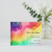 Mooie regenboogkleuren Abstract sparen de Datum Uitnodiging Briefkaart (Staand voorkant)