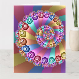 Mooie Regenboogkleuren Abstracte Fractale Kunst Bedankkaart