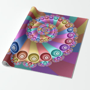 Mooie regenboogkleuren abstracte fractale kunst cadeaupapier