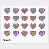 Mooie Regenboogkleuren Abstracte Fractale Kunst Hart Sticker (Vel)