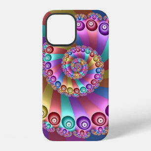 Mooie regenboogkleuren abstracte fractale kunst iPhone 12 hoesje