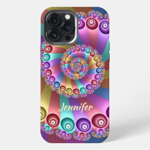 Mooie Regenboogkleuren Abstracte Fractale Kunst Na iPhone 13 Pro Max Hoesje