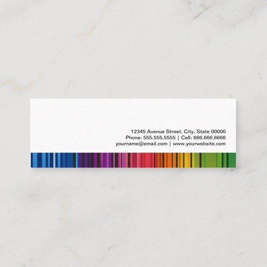 Mooie regenboogkleuren - hedendaagse kleurrijke kl mini visitekaartje (Achterkant)