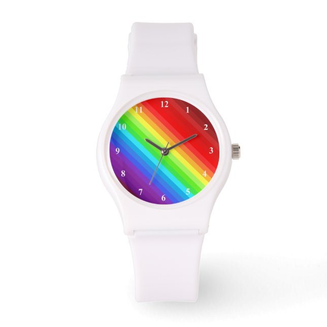 Mooie regenboogkleuren - horloge (Voorkant)