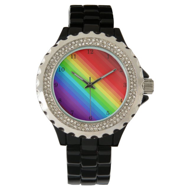 Mooie regenboogkleuren horloge (Voorkant)
