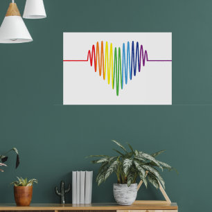 Mooie regenboogkleuren van een kloppend menselijk poster
