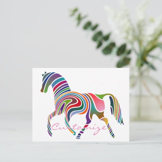 Mooie regenboogkleurpaard Thunder_Cove Briefkaart (Staand voorkant)