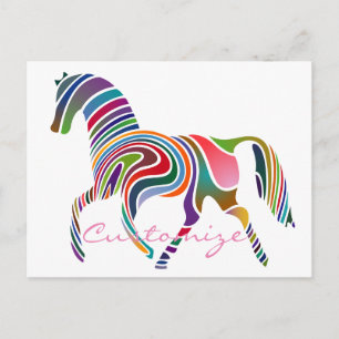 Mooie regenboogkleurpaard Thunder_Cove Briefkaart