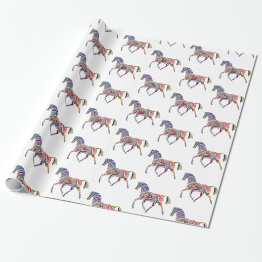 Mooie regenboogkleurpaard Thunder_Cove Cadeaupapier (Uitgerold)