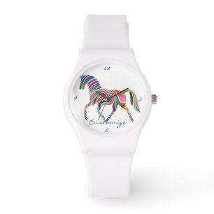 Mooie regenboogkleurpaard Thunder_Cove Horloge