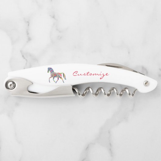 Mooie regenboogkleurpaard Thunder_Cove Kurkentrekker (Voorkant)