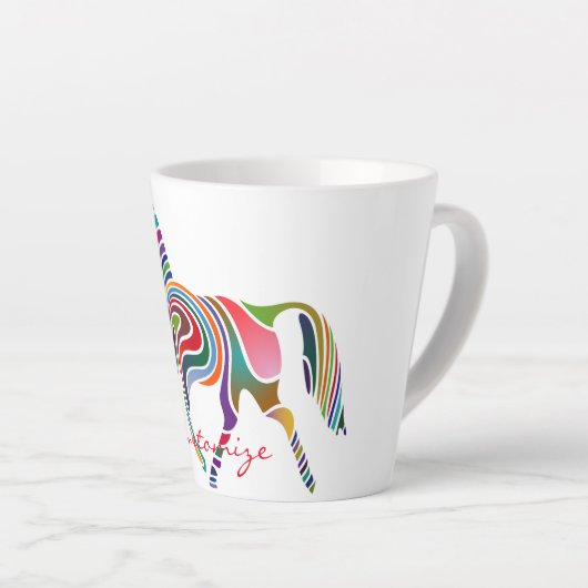 Mooie regenboogkleurpaard Thunder_Cove Latte Mok (Rechterhoek)