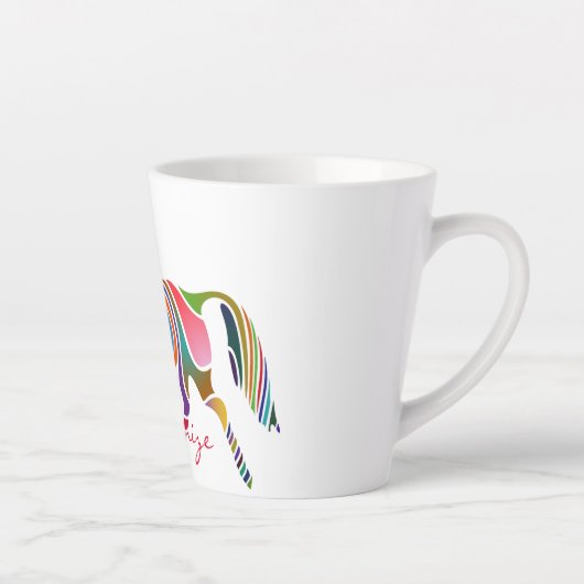 Mooie regenboogkleurpaard Thunder_Cove Latte Mok (Rechts)