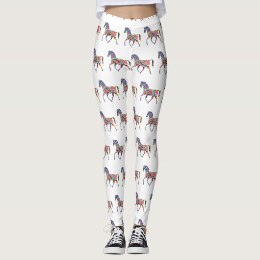 Mooie regenboogkleurpaard Thunder_Cove Leggings (Voorkant)