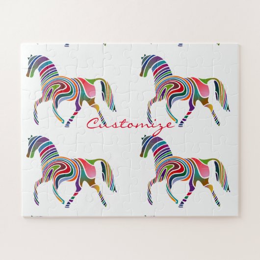Mooie regenboogkleurpaard Thunder_Cove Legpuzzel (Horizontaal)