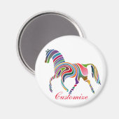 Mooie regenboogkleurpaard Thunder_Cove Magneet (Voorkant / Achterkant)