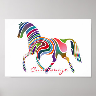 Mooie regenboogkleurpaard Thunder_Cove Poster