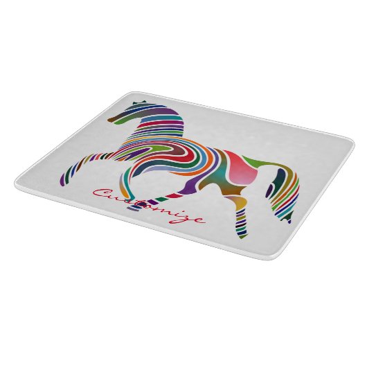 Mooie regenboogkleurpaard Thunder_Cove Snijplank (Hoek)