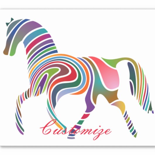 Mooie regenboogkleurpaard Thunder_Cove Sticker (Voorkant)