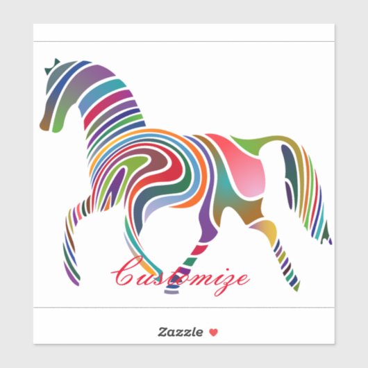 Mooie regenboogkleurpaard Thunder_Cove Sticker (Vel)