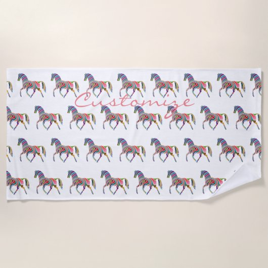 Mooie regenboogkleurpaard Thunder_Cove Strandlaken (Voorkant)