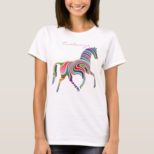 Mooie regenboogkleurpaard Thunder_Cove T-shirt (Voorkant)