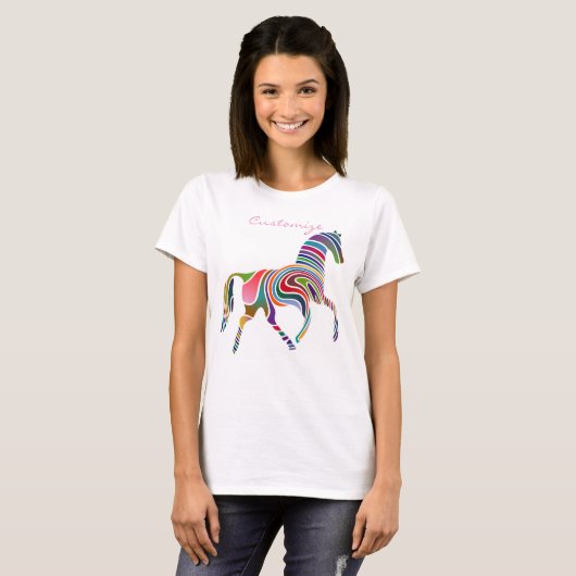 Mooie regenboogkleurpaard Thunder_Cove T-shirt (Voorkant volledig)