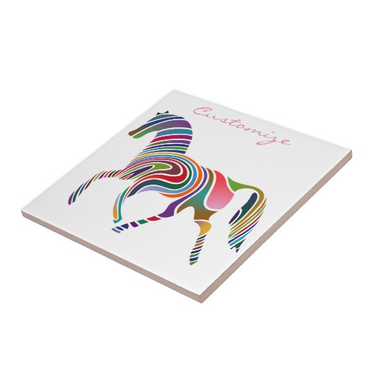 Mooie regenboogkleurpaard Thunder_Cove Tegeltje (Zijkant)