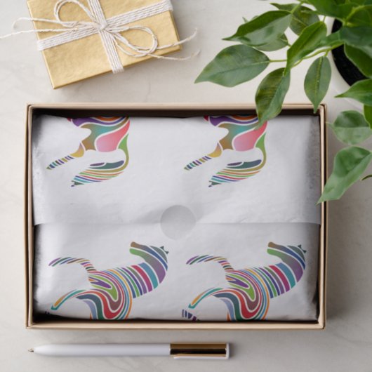 Mooie regenboogkleurpaard Thunder_Cove Tissuepapier (Geschenk)