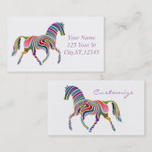 Mooie regenboogkleurpaard Thunder_Cove Visitekaartje (Voorkant / Achterkant)