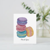 Mooie regenboogmacarons in waterverf briefkaart (Staand voorkant)