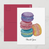Mooie regenboogmacarons in waterverf briefkaart (Voorkant / Achterkant)