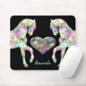 Mooie regenboogpaarden en -hart muismat (Met muis)