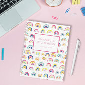 Mooie regenboogpatroon aangepaste naam notitieboek