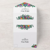 Mooie regenboogRozen All In One Uitnodiging (Buitenkant)