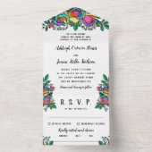 Mooie regenboogRozen All In One Uitnodiging (Binnen)