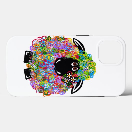 Mooie regenboogschaap van de familie Case-Mate iPhone case (Achterkant (horizontaal))