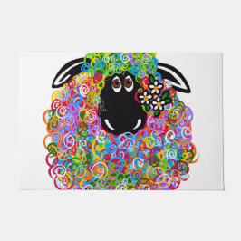 Mooie regenboogschaap van de familie deurmat