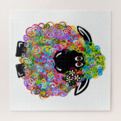 Mooie regenboogschaap van de familie legpuzzel (Horizontaal)