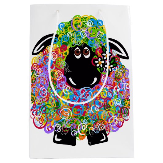 Mooie regenboogschaap van de familie medium cadeauzakje (Voorkant)