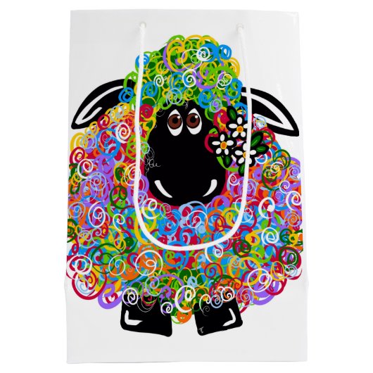 Mooie regenboogschaap van de familie medium cadeauzakje (Achterkant)