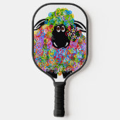 Mooie regenboogschaap van de familie pickleball paddle (Achterkant)