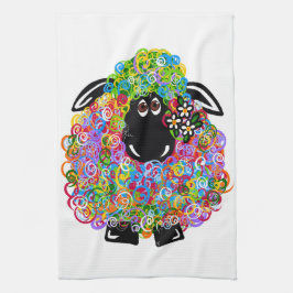 Mooie regenboogschaap van de familie theedoek