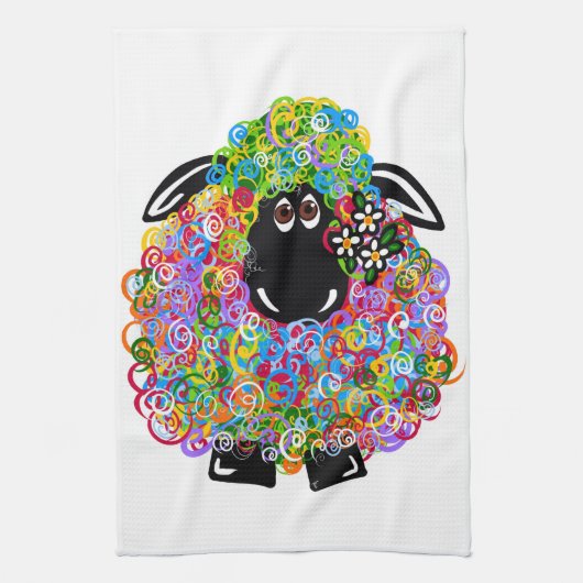 Mooie regenboogschaap van de familie theedoek (Verticaal)