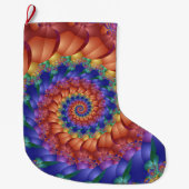 Mooie regenboogspiraalstaart grote kerstsok (Voorkant)